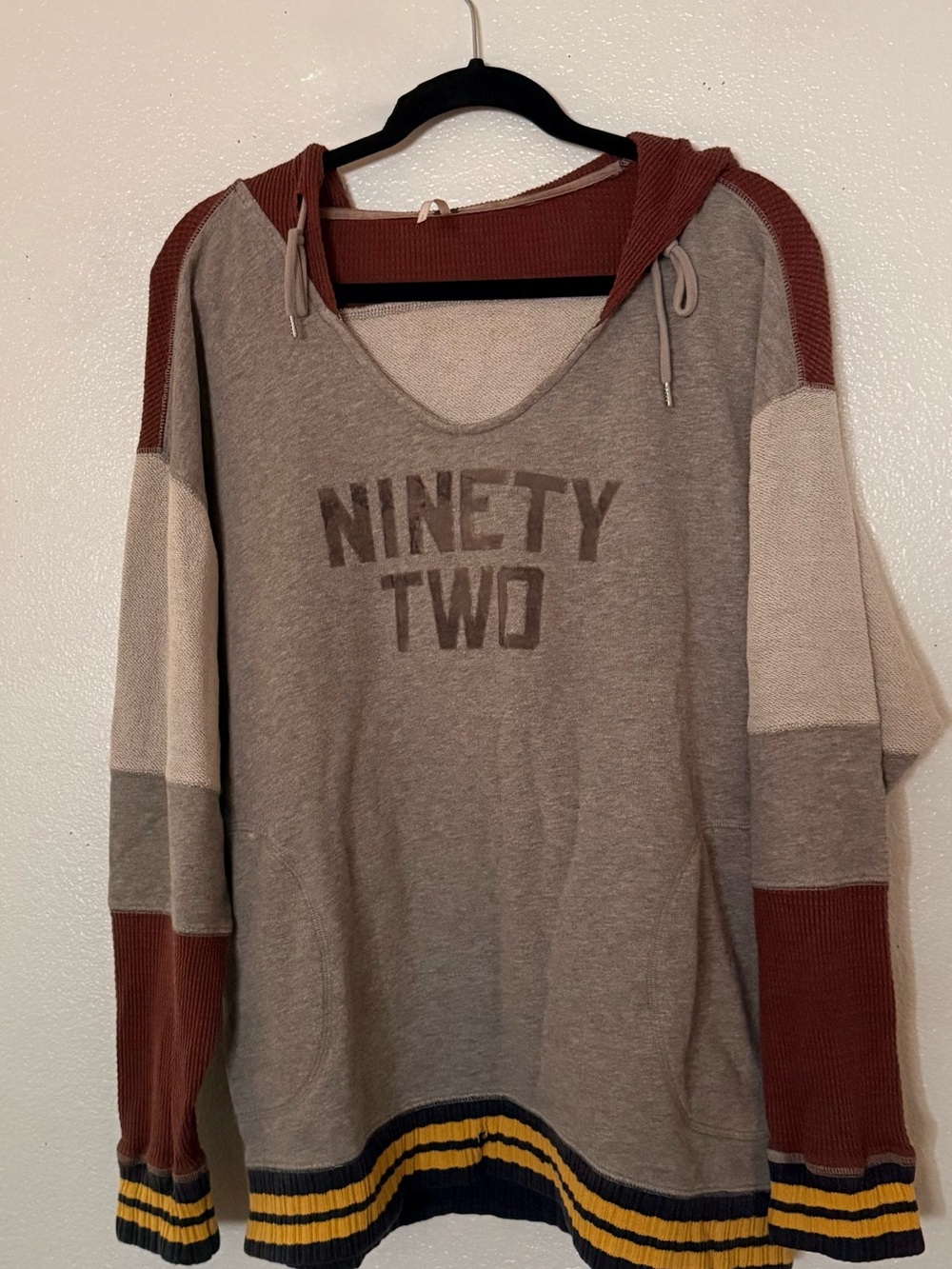 Free People Naomi Ninety Two 92 Oversized Colorblock Hoodie